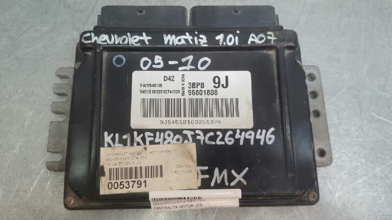 CHEVROLET Matiz 2 generation (2005-2010) Moottorin ohjausyksikkö ECU 96801808 24080714