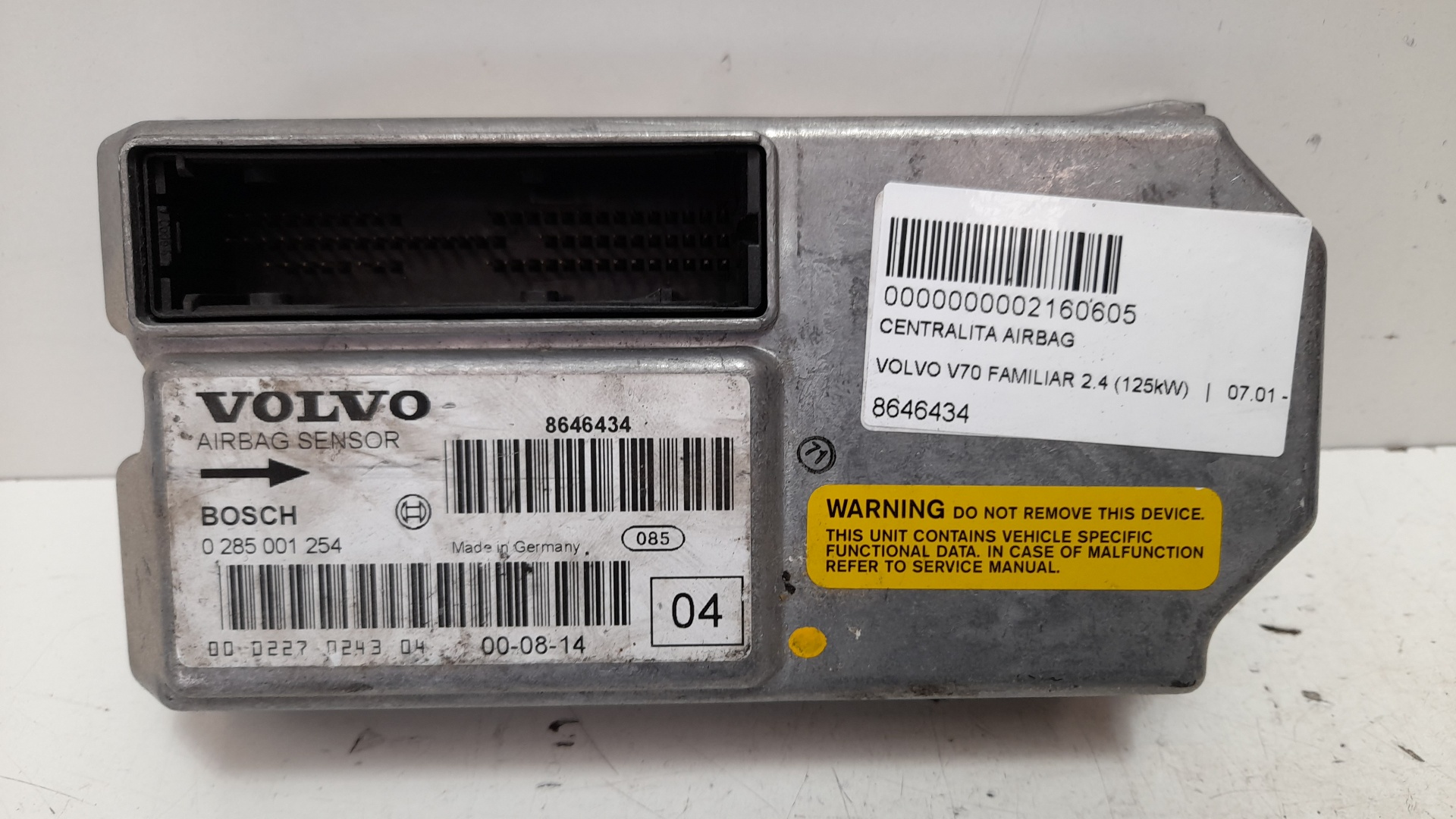 VOLVO V70 2 generation (2000-2008) SRS Control Unit 8646434 24074599