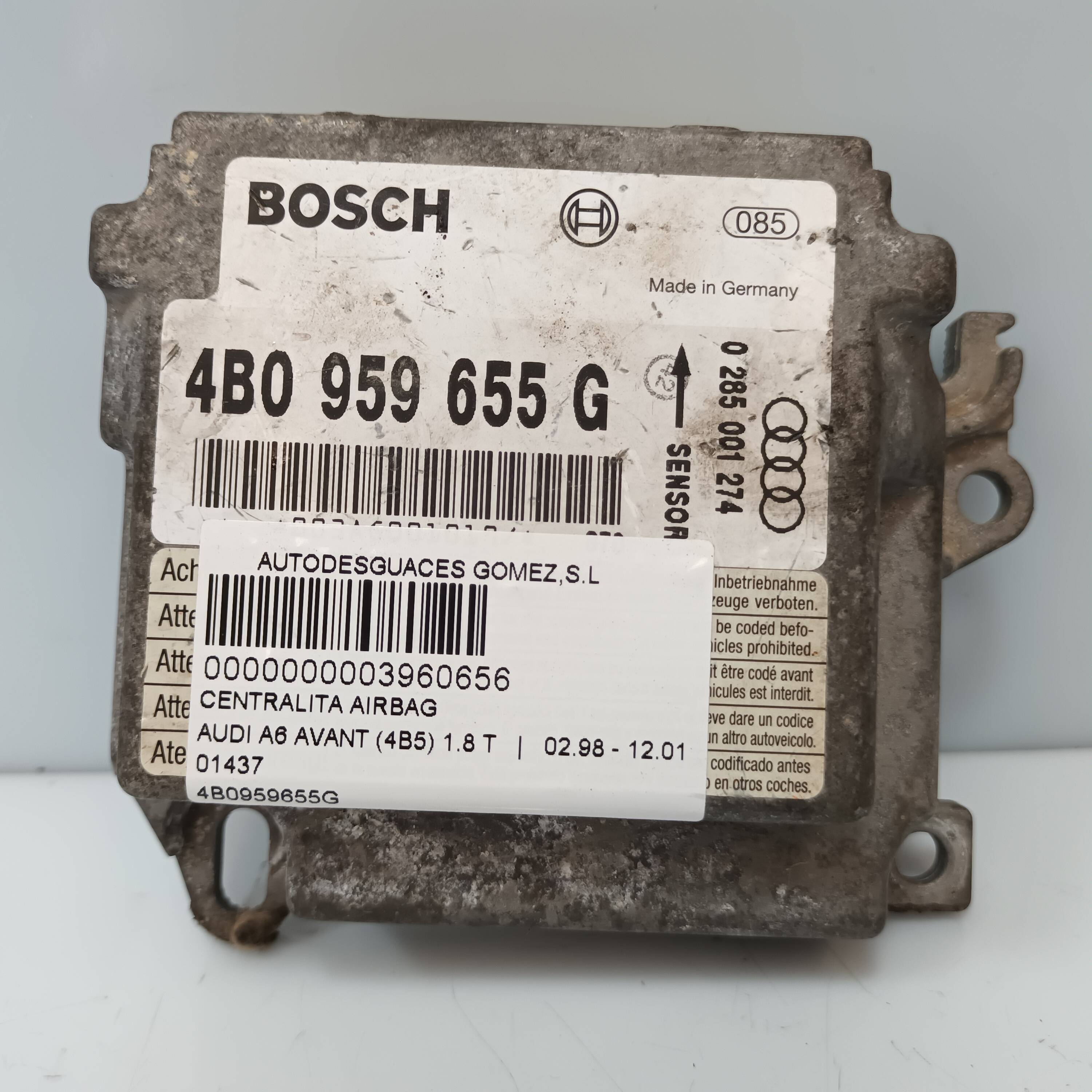 AUDI A6 C5/4B (1997-2004) SRS-ohjausyksikkö 4B0959655G 25385908