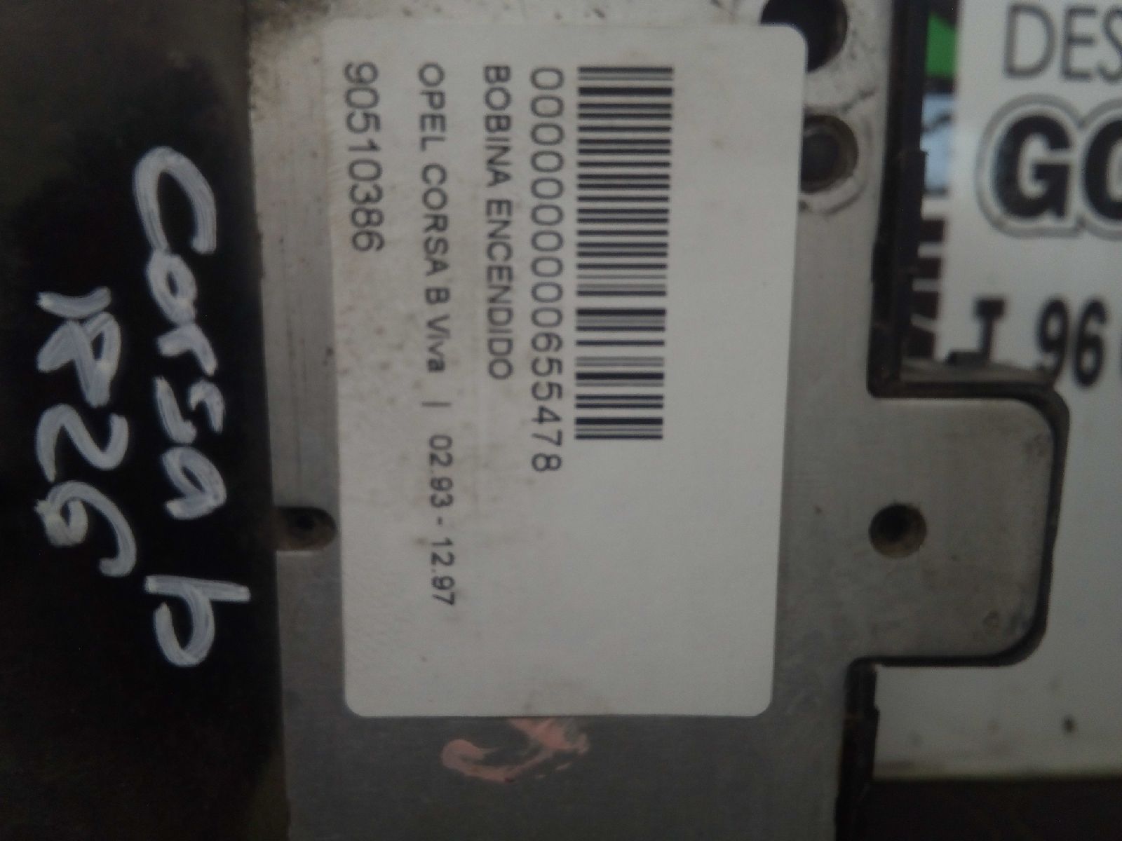 VOLKSWAGEN Corsa B (1993-2000) High Voltage Ignition Coil 90510386 21974255