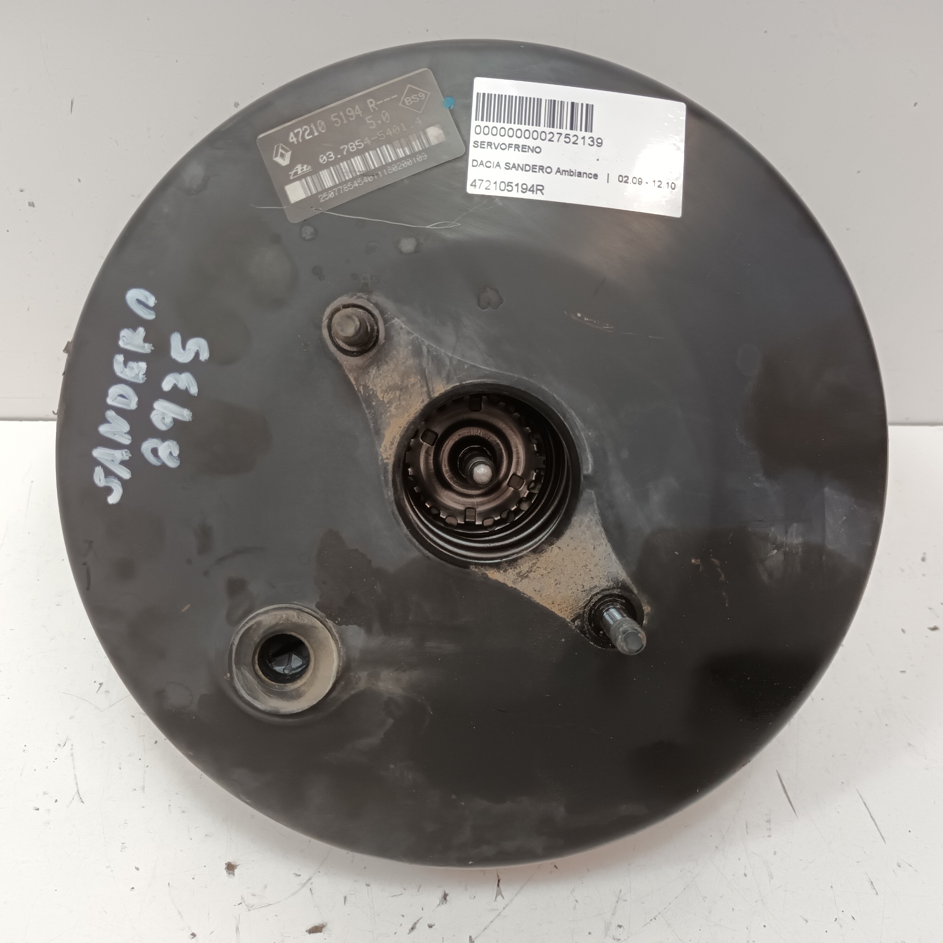 FORD Sandero 1 generation (2008-2012) Bromsservoförstärkare 472105194R 25275486