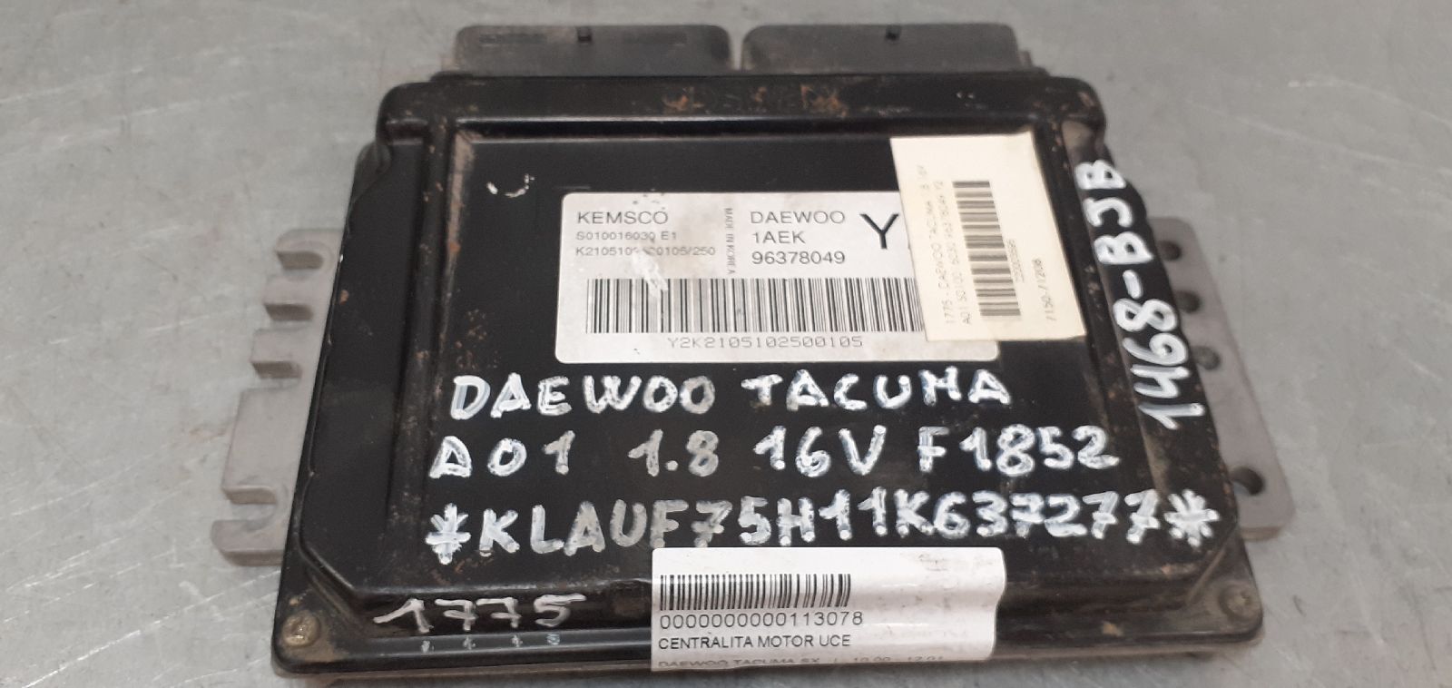 DAEWOO Rezzo KLAU (2000-2020) Motorkontrolenhed ECU 96378049 25226474