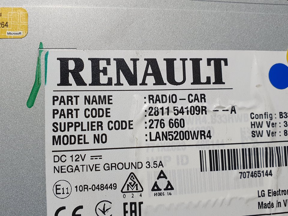RENAULT Captur 1 generation (2013-2019) Автомагнитола с навигацией 281154109R, 276660 18722543