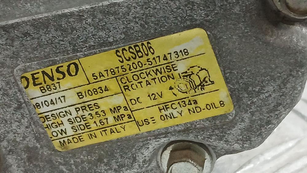 Compressor de ar condicionado 169A4000 51747318 de Fiat 500 (312_) 2010-0 69 CV con 93542 km - pieza usada
