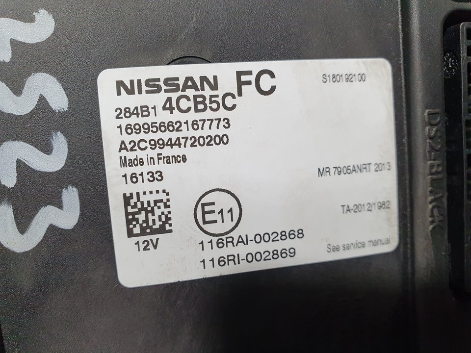 NISSAN Qashqai 2 generation (2013-2023) Komforta vadības bloks 284B14CB5C, A2C9944720200, CONTINENTAL 18742492