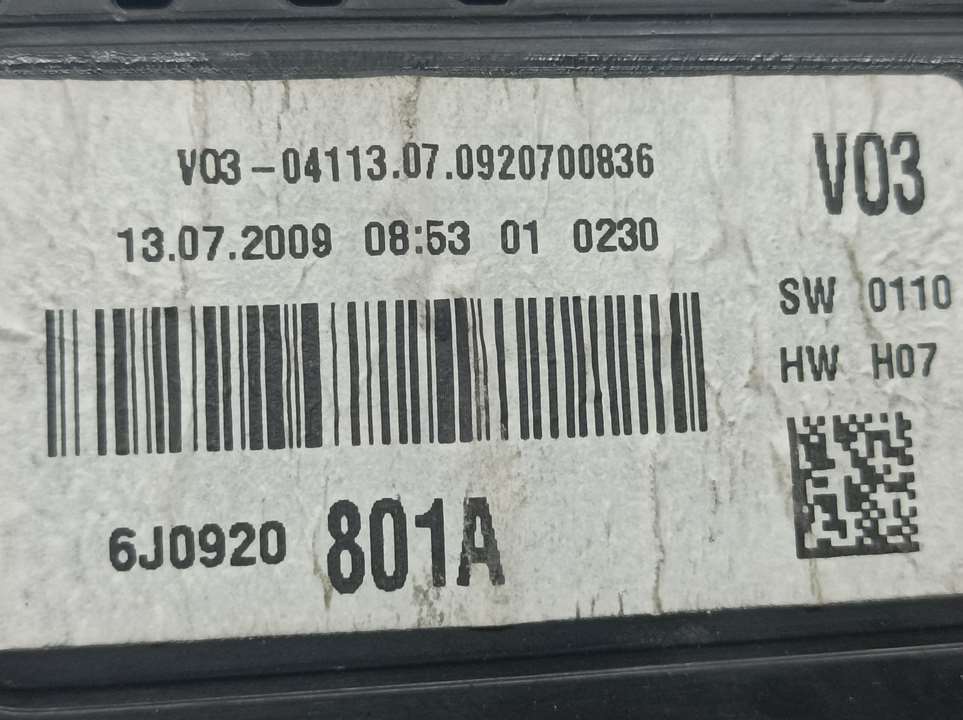 SEAT Ibiza 3 generation (2002-2008) Speedometer 6J0920801A, A2C53349080, VDO 24949353