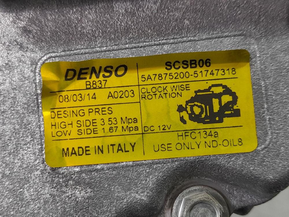 Compressor de ar condicionado 169A4000 51747318 de Fiat 500 c (312_) 2009-2026 69 CV
