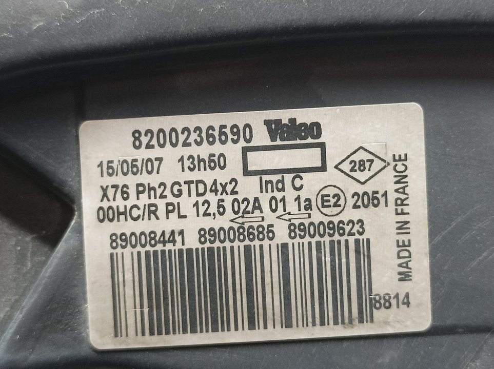 RENAULT Kangoo 1 generation (1998-2009) Priekinis kairys žibintas 8200236590,89008441 21740108