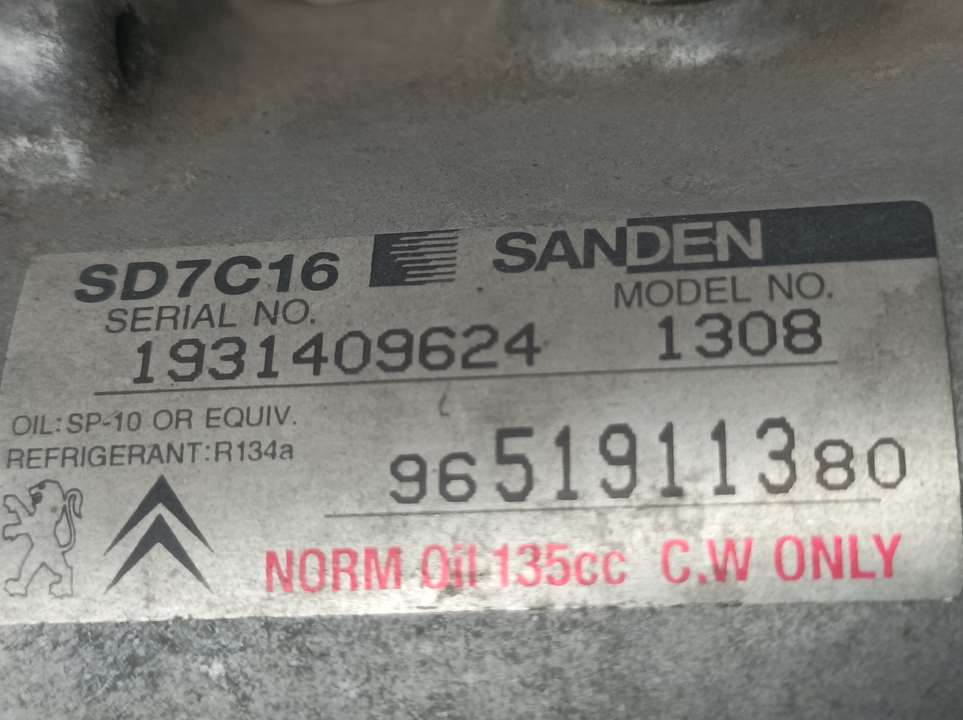 CITROËN C4 Picasso 1 generation (2006-2013) Air Condition Pump 9651911380, SD7C16, SANDEN 24487599