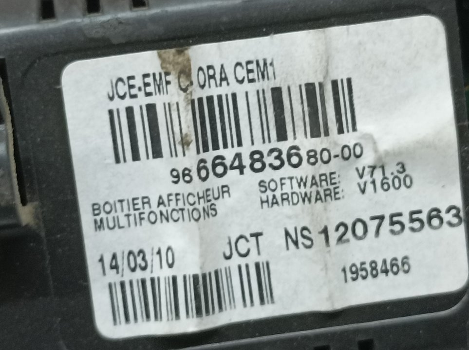 PEUGEOT 308 T7 (2007-2015) Other Interior Parts 966483680, NS12075563, JOHNSONCONTROLS 20146347