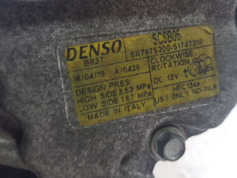 Compressor de ar condicionado 169A3000 51747318 de Fiat 500 (312_) 2010-0 101 CV con 130872 km - pieza usada