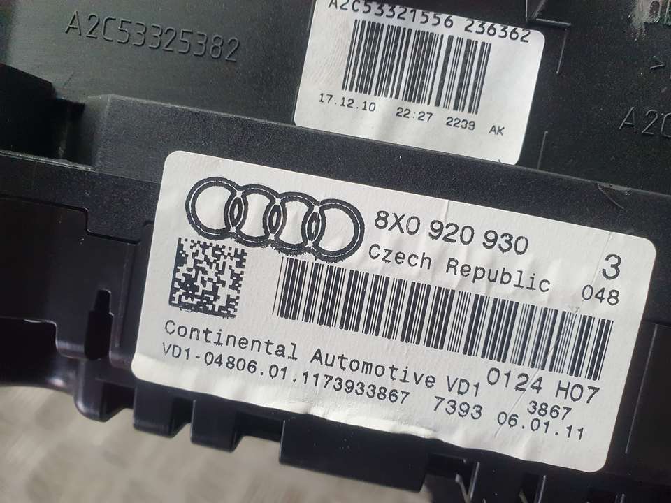 AUDI A1 8X (2010-2020) Vitezometru 8X0920930, A2C53348594 23669917