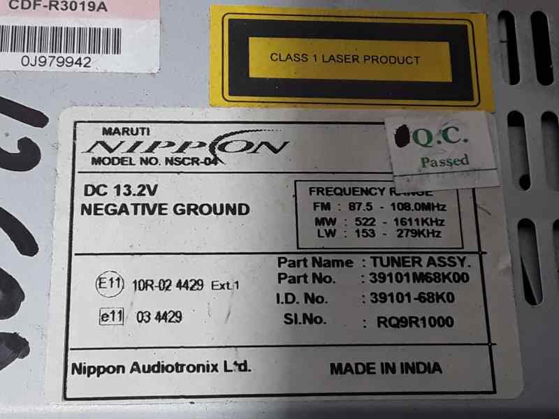 SUZUKI Alto 5 generation (1998-2020) Music Player Without GPS 39101M68K00, RQ9R1000, NIPPON 24027949