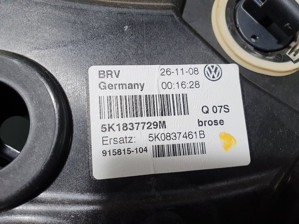 VOLKSWAGEN Golf 6 generation (2008-2015) Vänster främre fönsterhissare 5K1837729M, 915815104 21095622