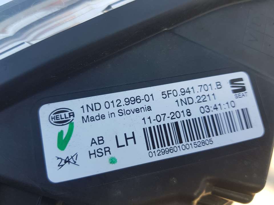 SEAT Leon 3 generation (2012-2020) Priekinis kairys priešrūkinis žibintas 5F0941701B, 1ND01299601, HELLA 23718056