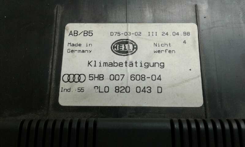 ALFA ROMEO A3 8L (1996-2003) Climate  Control Unit 5HB00760804,8L0820043D 18402870