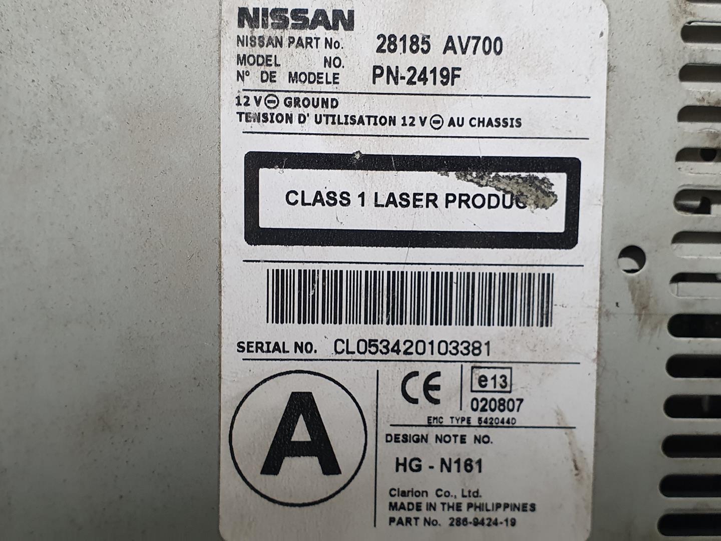 NISSAN Primera P12 (2001-2008) Muzikos grotuvas be navigacijos 28185AV700 23620070