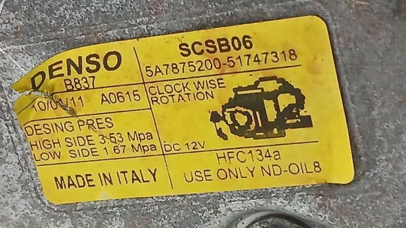 Compressor de ar condicionado 169A4000 51747318 de Fiat 500 (312_) 2010-0 69 CV con 177561 km - pieza usada