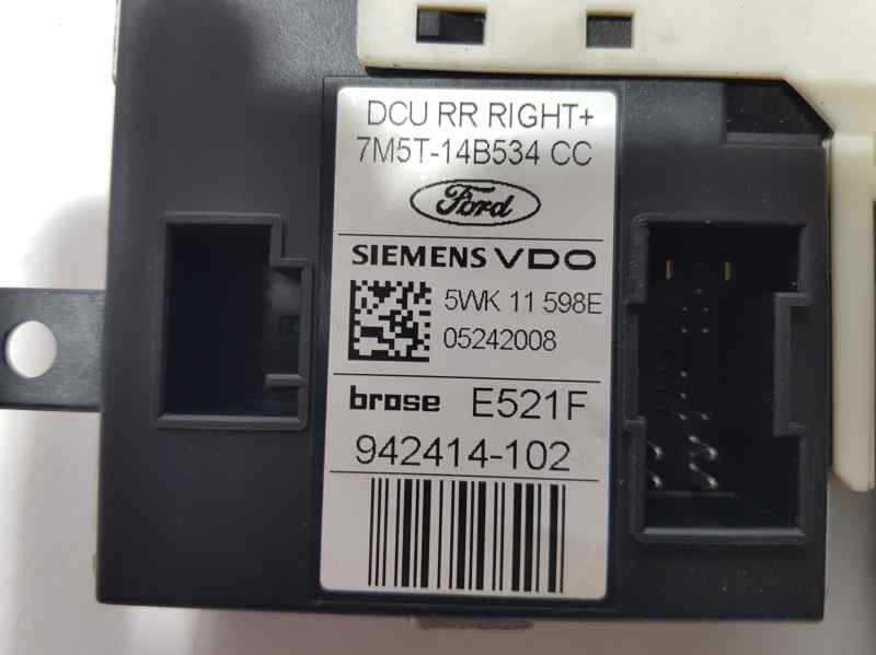 FORD Focus 2 generation (2004-2011) Rear Right Door Window Control Motor 7M5T14B534CC, 5WK11598E, SIEMENSVDO 18685253