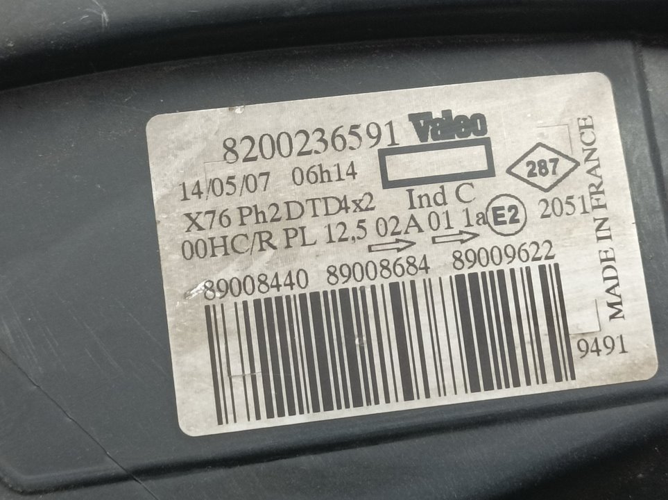 RENAULT Kangoo 1 generation (1998-2009) Priekinis dešinys žibintas 8200236591,89008440 21740105