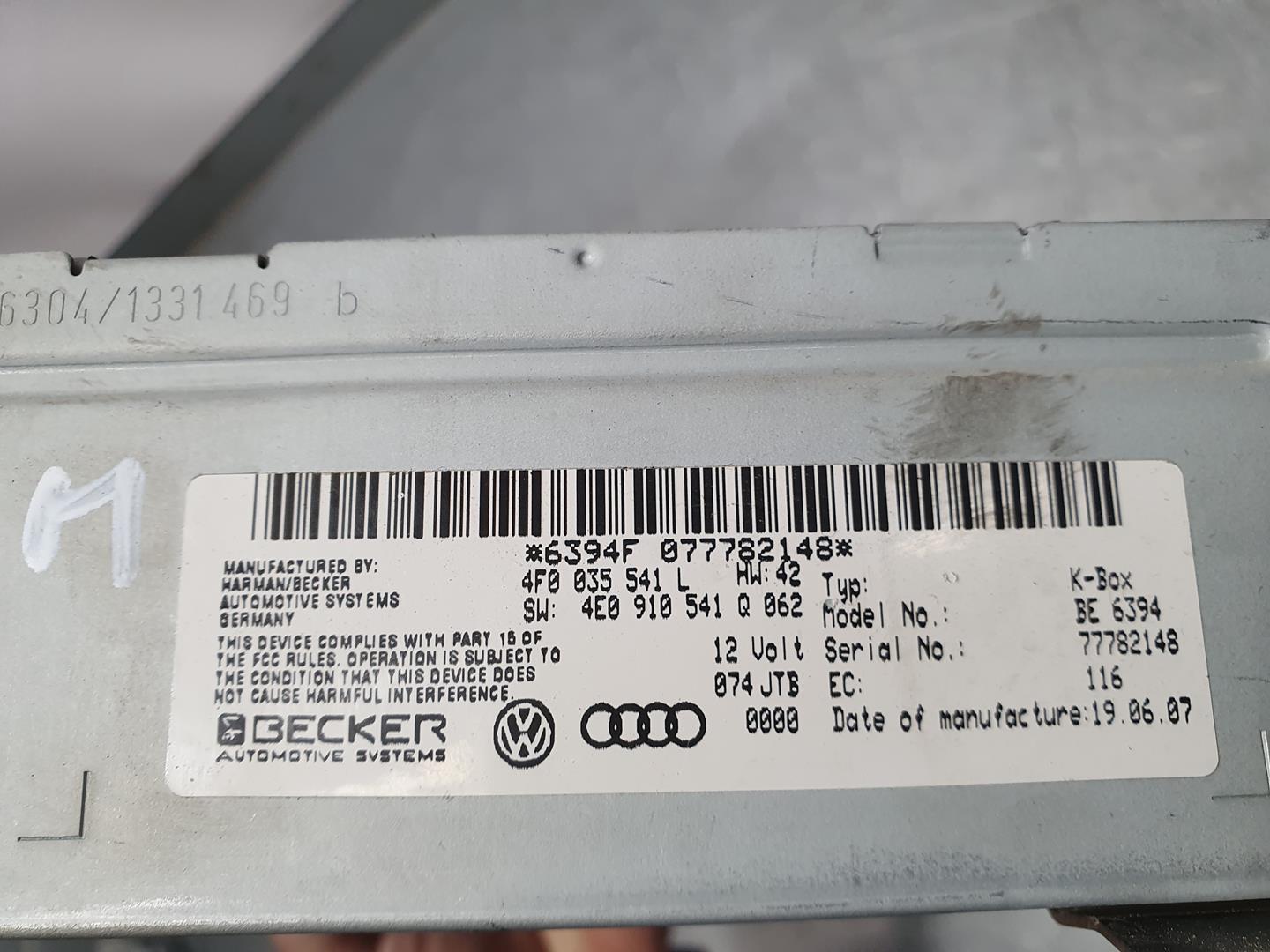 AUDI A6 C6/4F (2004-2011) Music Player Without GPS 4F0035541L, 77782148, BECKER 18714787