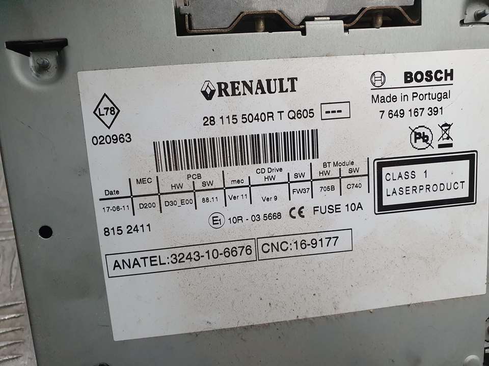 CHEVROLET Megane 3 generation (2008-2020) Player muzical fără navigație 281155040R, 7649167391 22559206