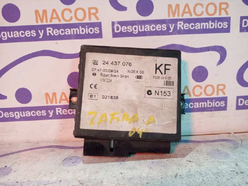 Centralita cierre 24437076 de Opel Zafira a monospace (t98) 1999-2005 - pieza usada
