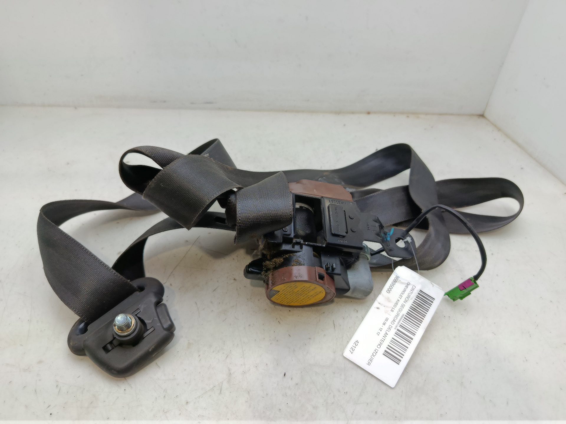 Cinturón seguridad delantero izquierdo F14D4 96895000 de Chevrolet Aveo / kalos hatchback (t250, t255) 0-0 con 91181 km - pieza usada