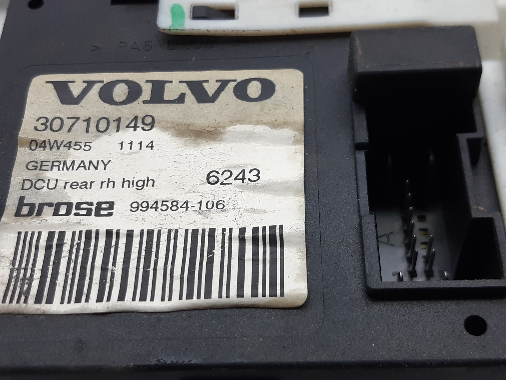 VOLVO S40 2 generation (2004-2012) Rear Right Door Window Control Motor 30710149 18655262