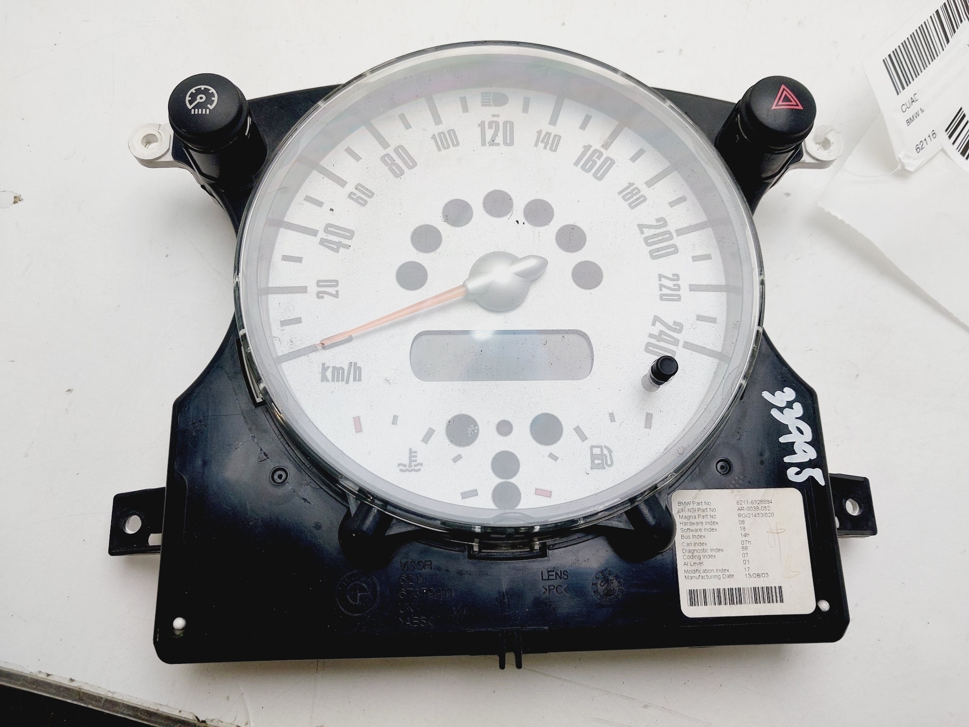 AUDI Cooper R50 (2001-2006) Speedometer 62116928884 25425571