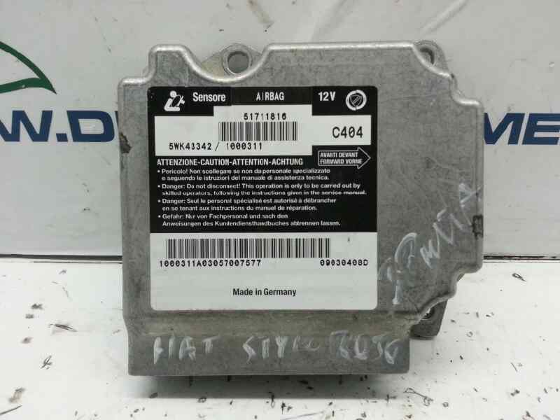 FIAT Stilo 1 generation (2001-2010) SRS kontrollenhet 51711816 20165468