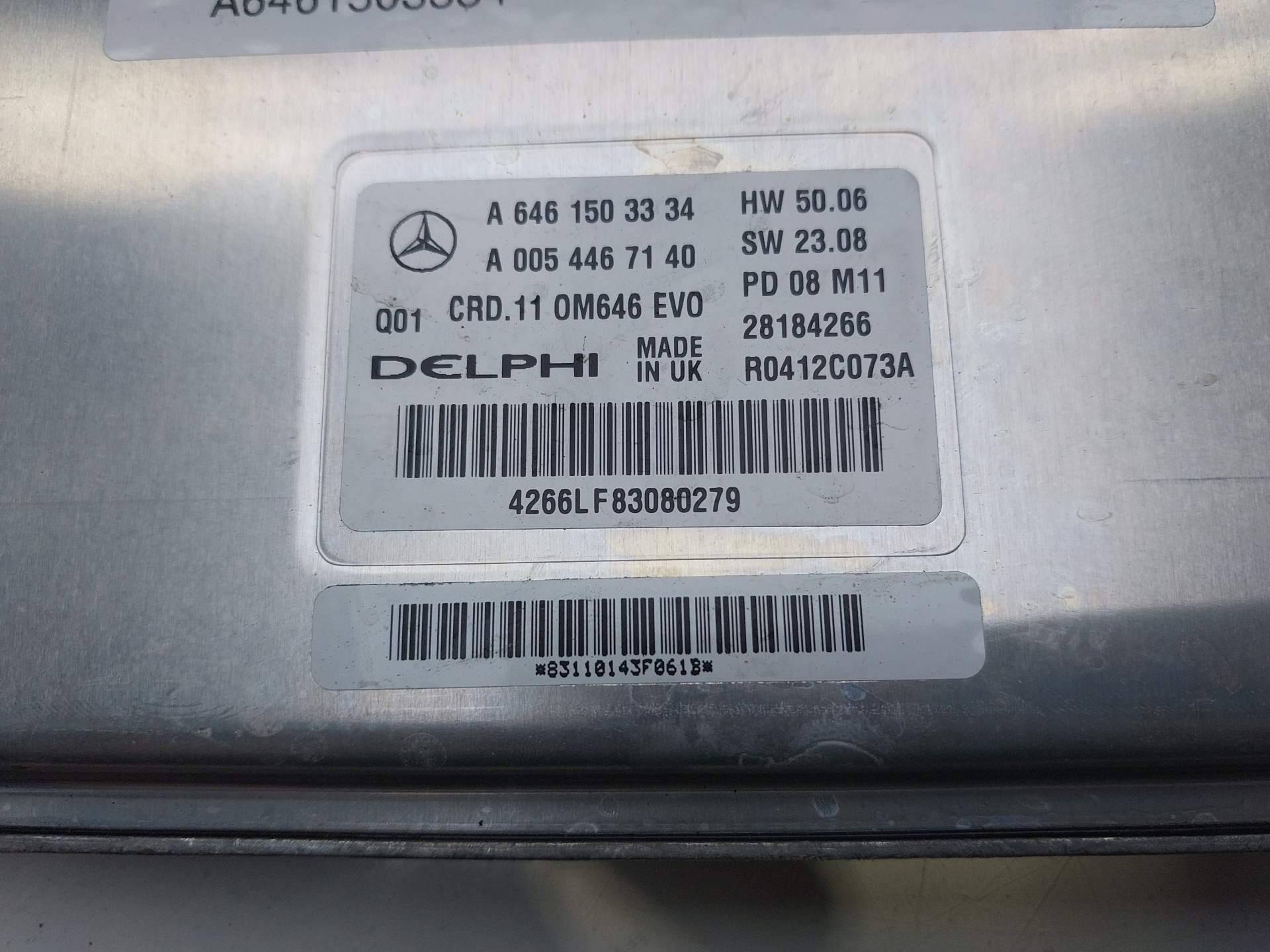 MERCEDES-BENZ C-Class W204/S204/C204 (2004-2015) Engine Control Unit ECU A6461503334 20414466