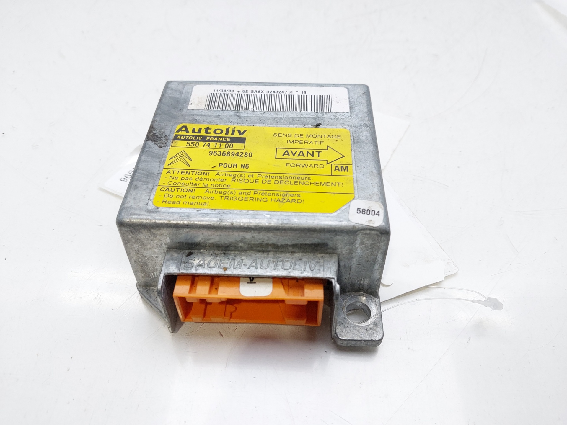 CITROËN Xsara 1 generation (1997-2004) SRS Control Unit 9636894280 21087913