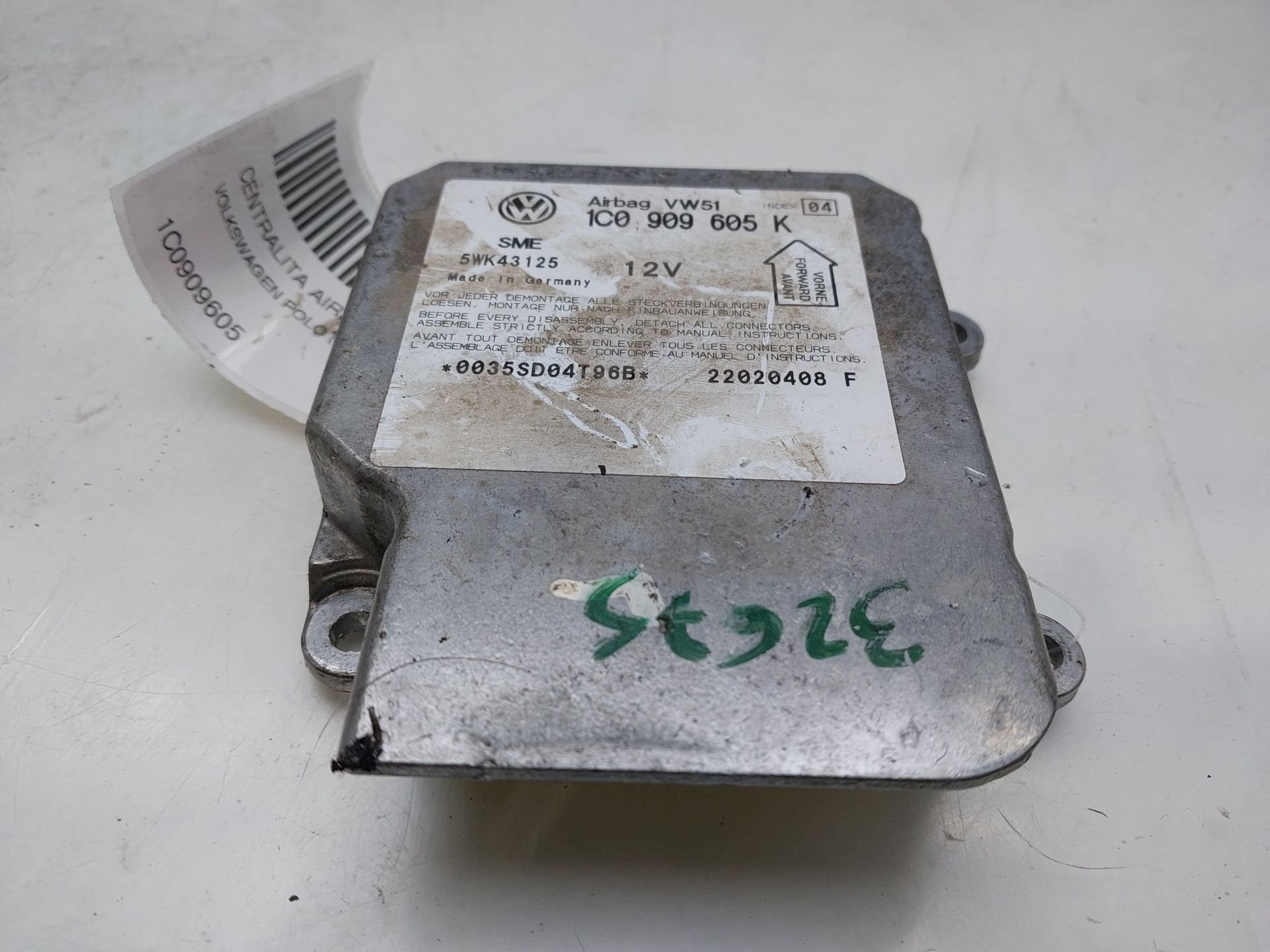 VOLKSWAGEN Polo 4 generation (2001-2009) Блок SRS 1C0909605 22560573