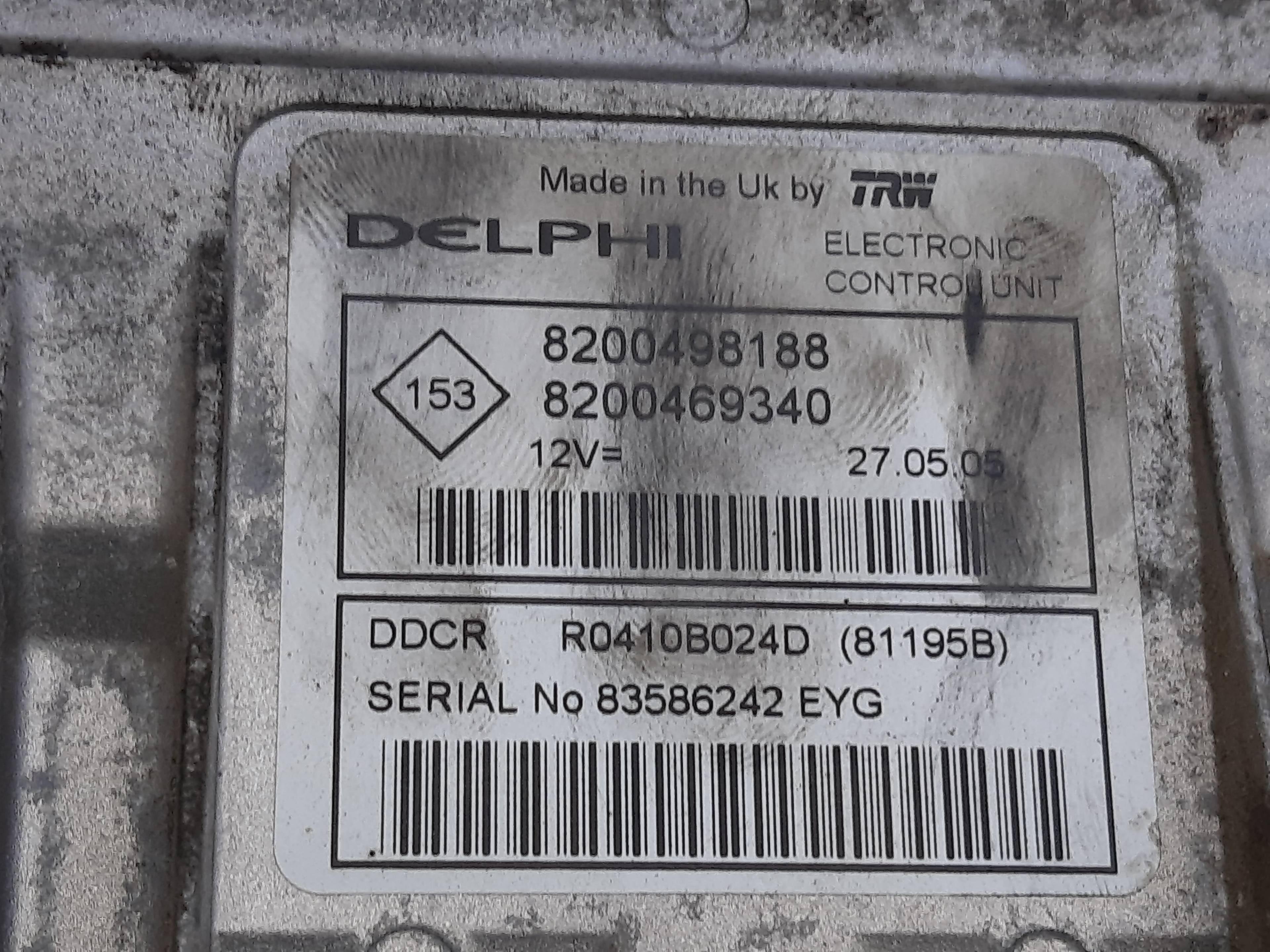 RENAULT Scenic 2 generation (2003-2010) Engine Control Unit ECU 8200498188 22438242