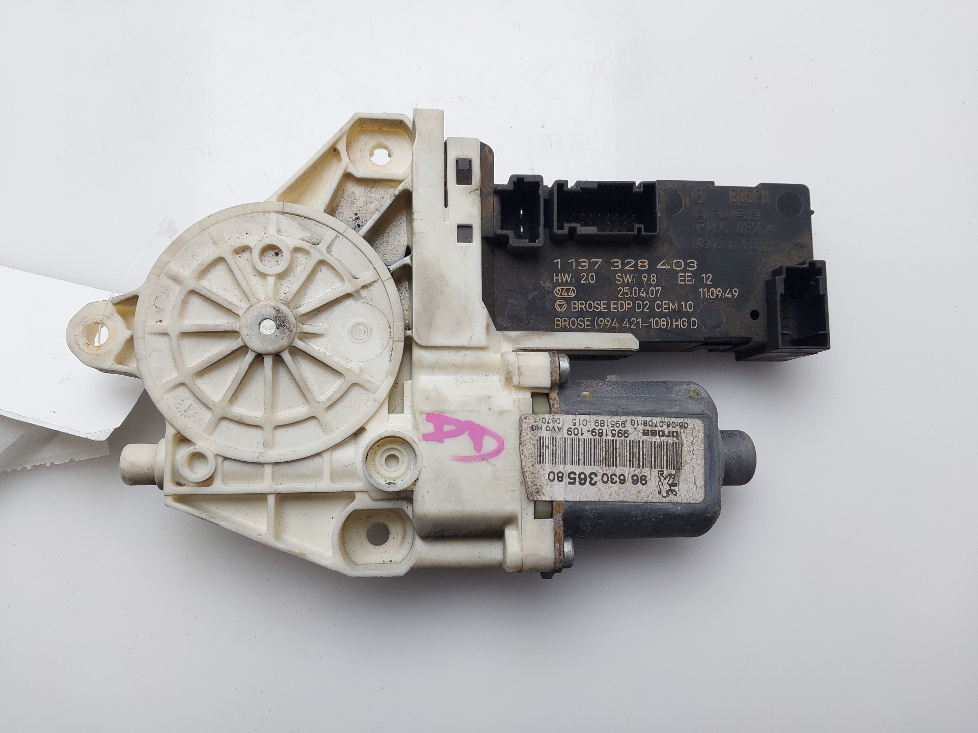 PEUGEOT 407 1 generation (2004-2010) Front Right Door Window Control Motor 9663036580 22561351