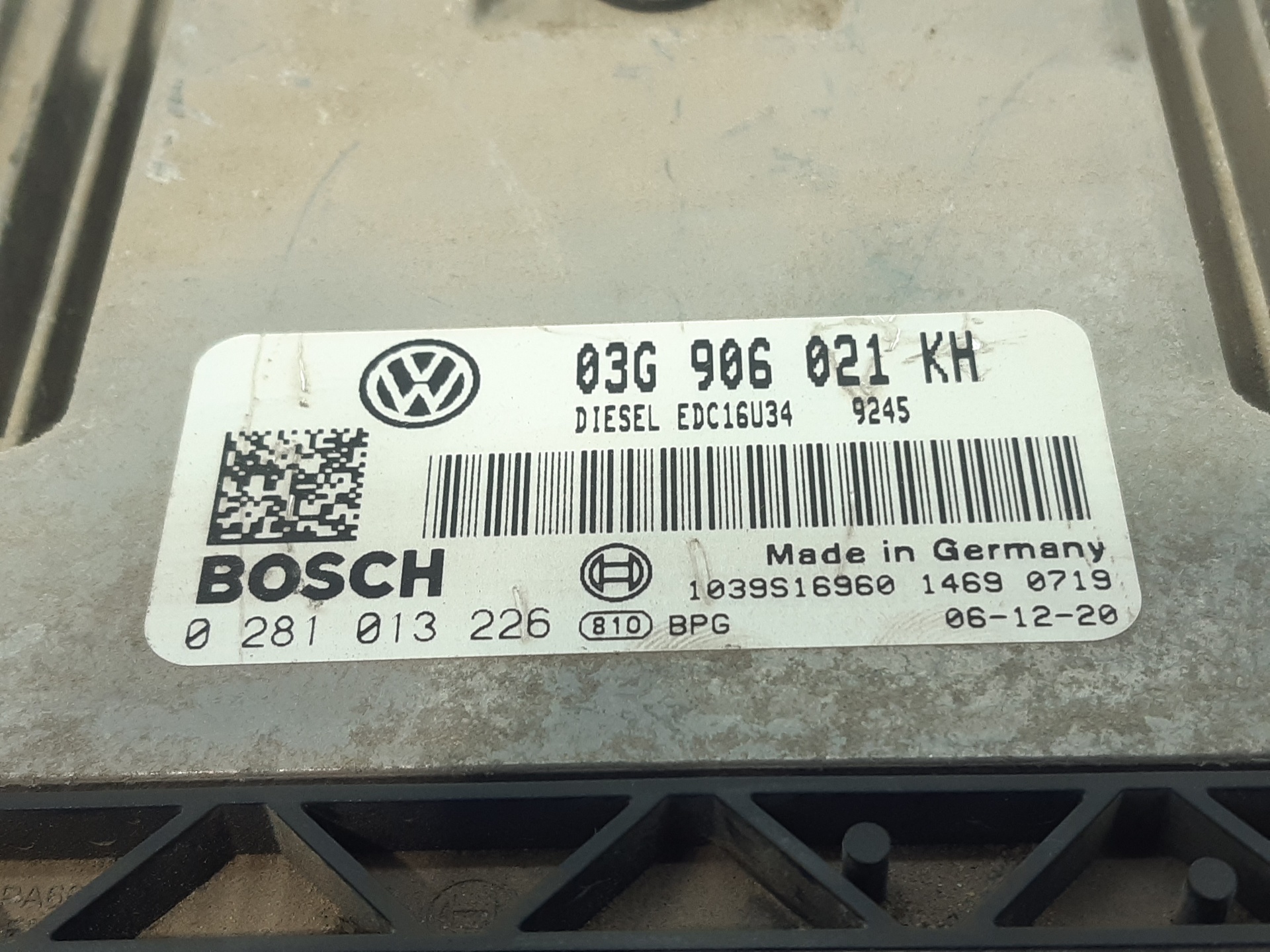 VOLKSWAGEN Jetta 5 generation (2005-2011) Motorkontrollenhet ECU 03G906021KH 24951393