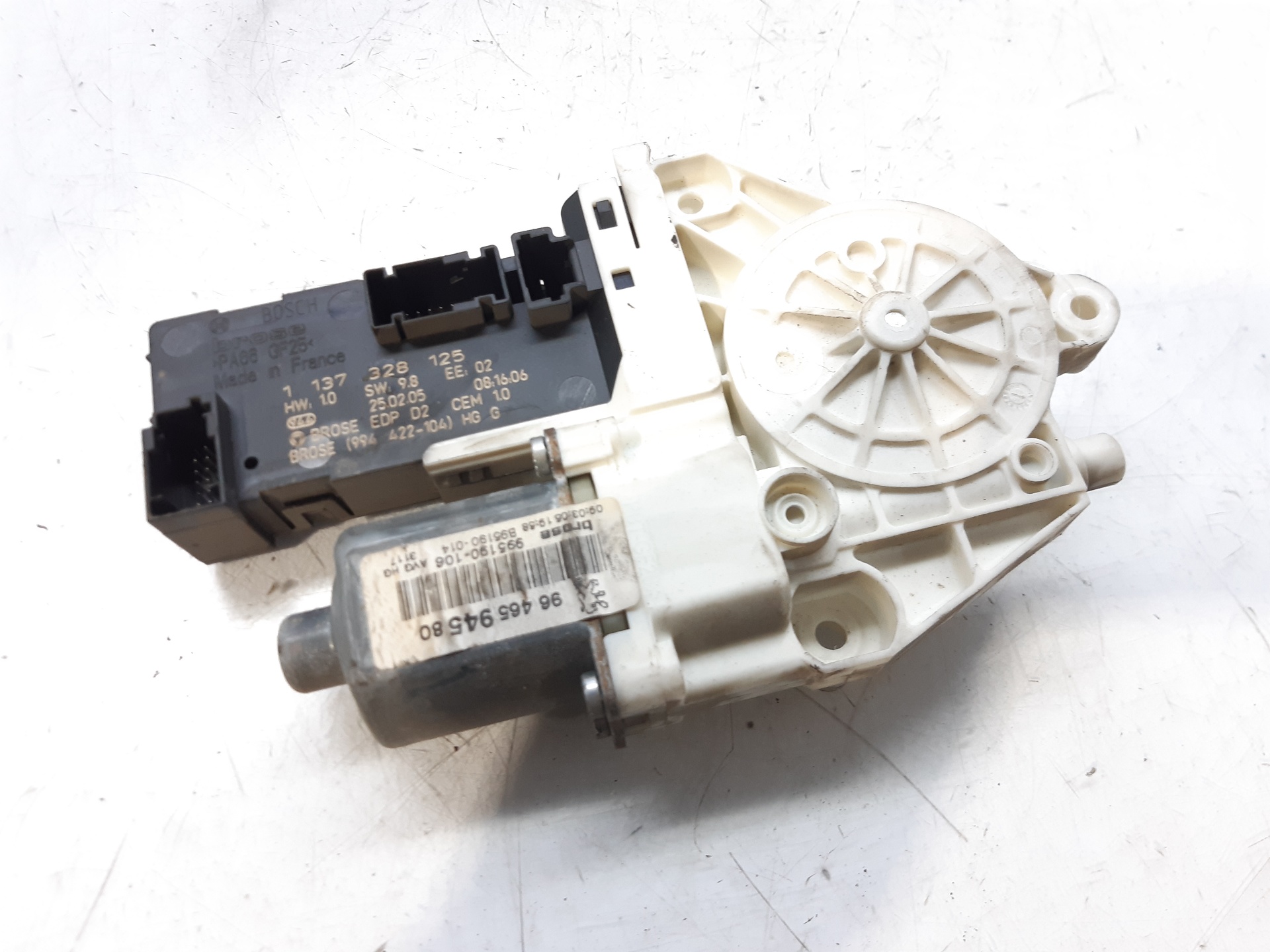 PEUGEOT 407 1 generation (2004-2010) Front Left Door Window Regulator Motor 9646594580 18732432