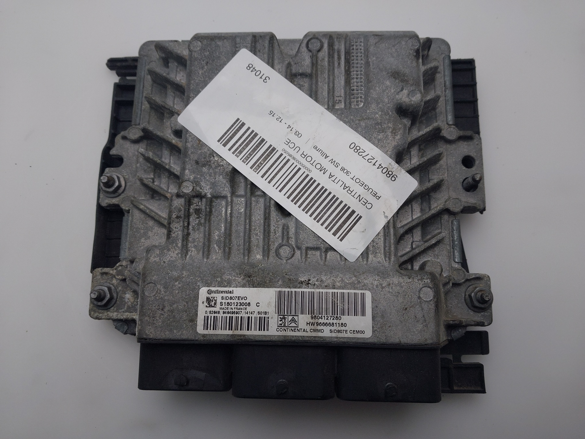 PEUGEOT 308 T9 (2013-2021) Motorkontrolenhed ECU 9804127280 23032482