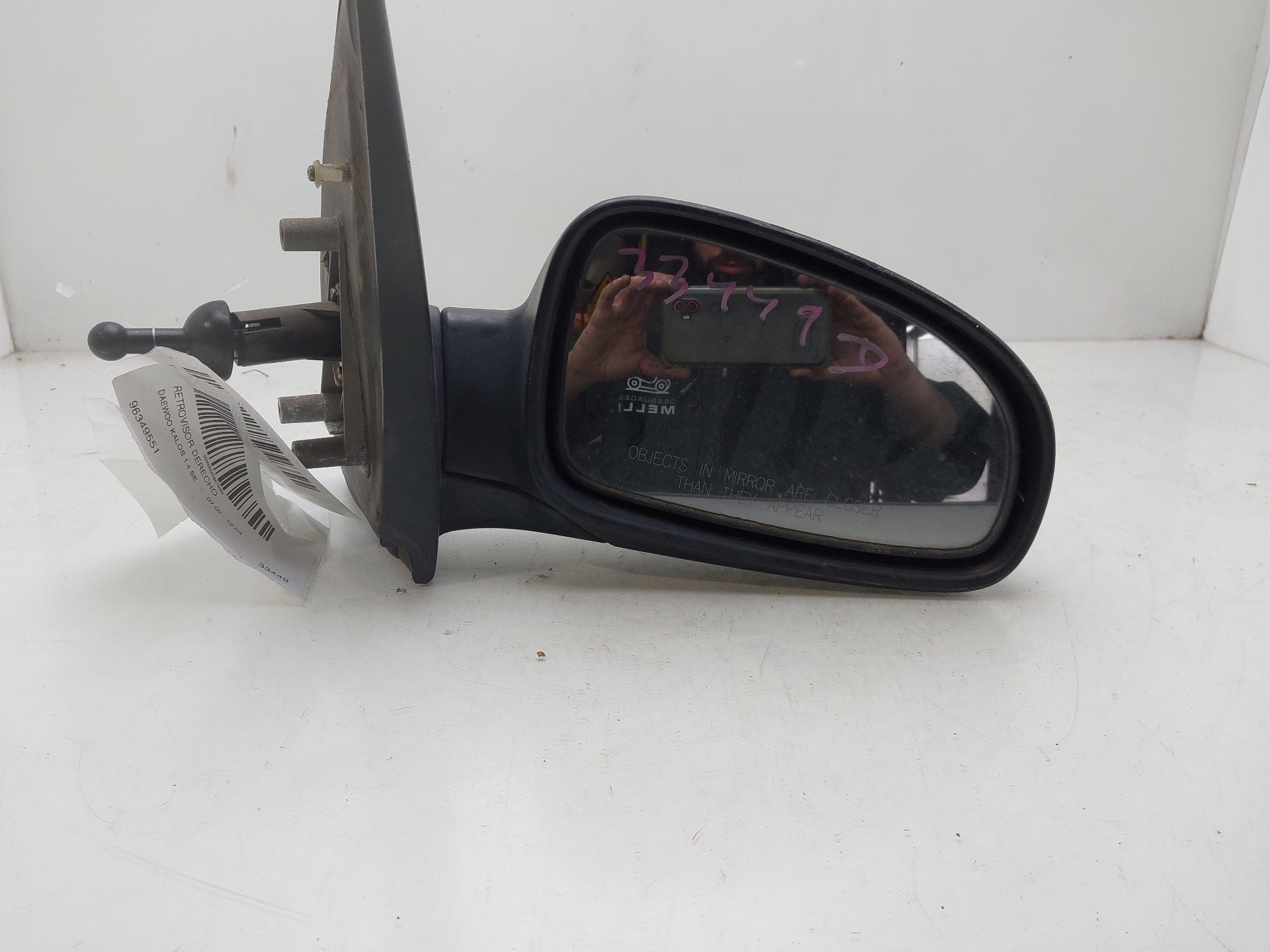 CHEVROLET Kalos 1 generation (2002-2020) Зеркало передней правой двери 96349551 23069287