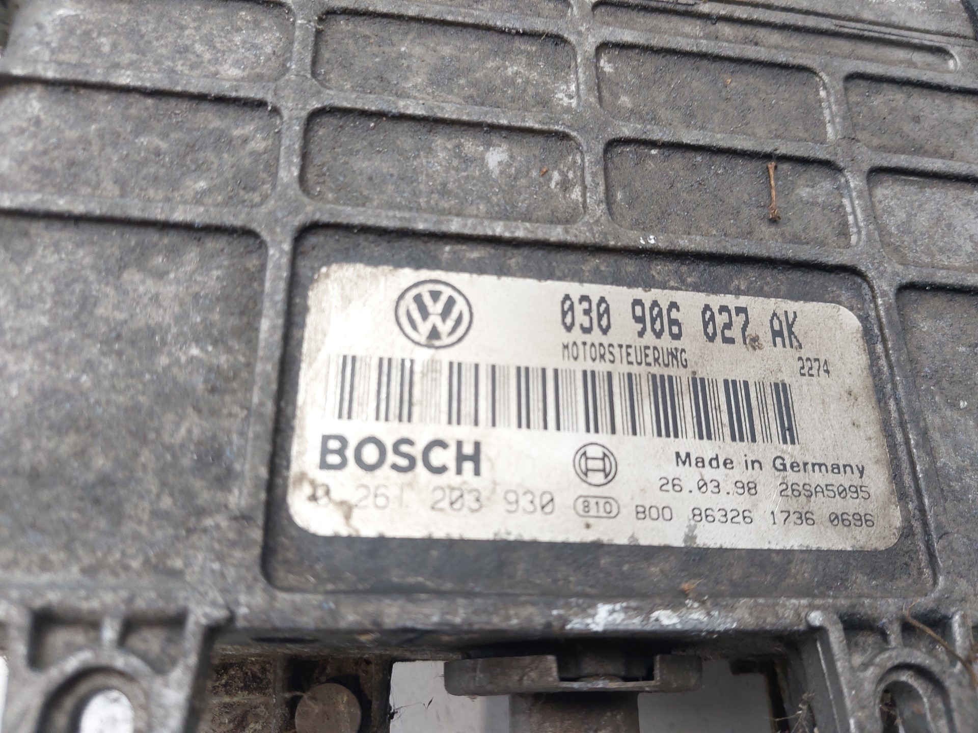 SEAT Arosa 6H (1997-2004) Motorkontrollenhet ECU 030906027AK 24119576