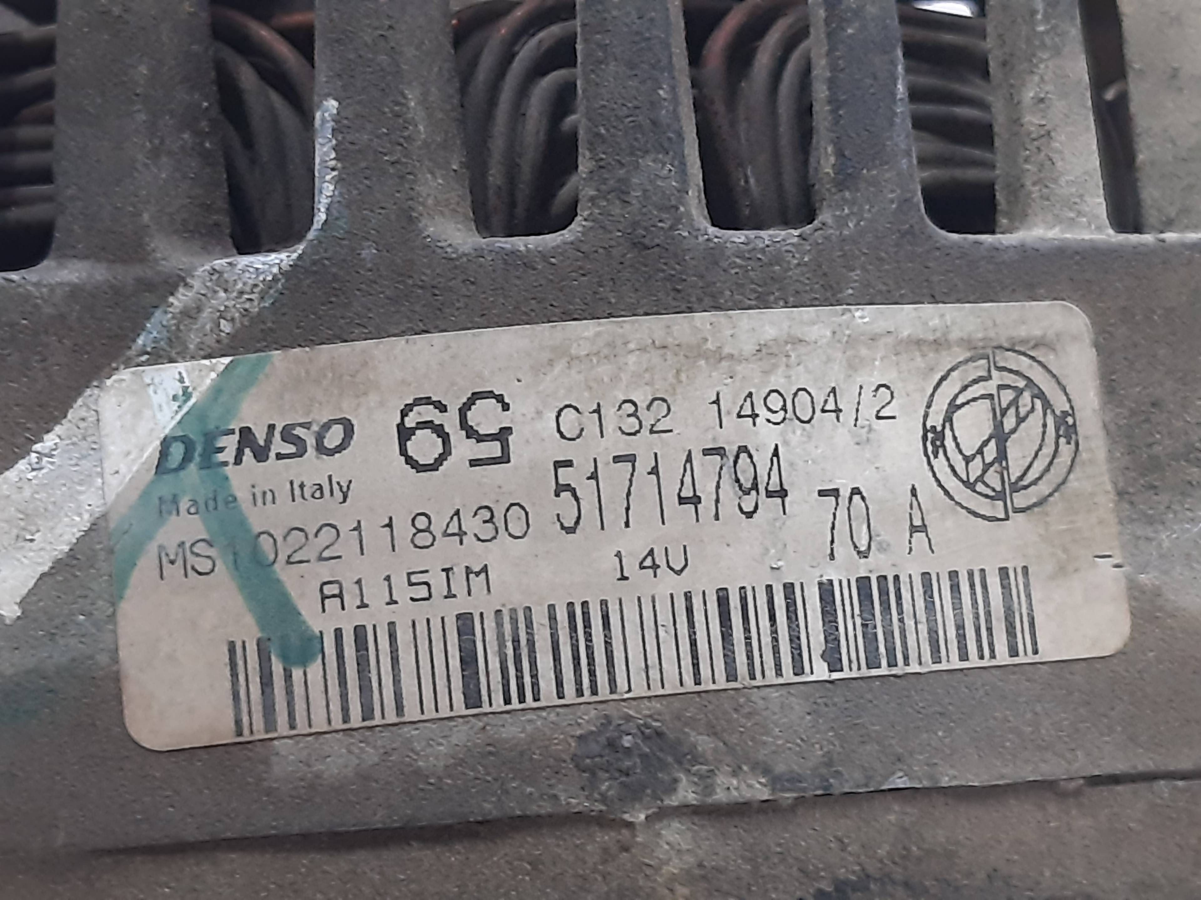 FIAT Punto 3 generation (2005-2020) Alternator 51714794 18802654