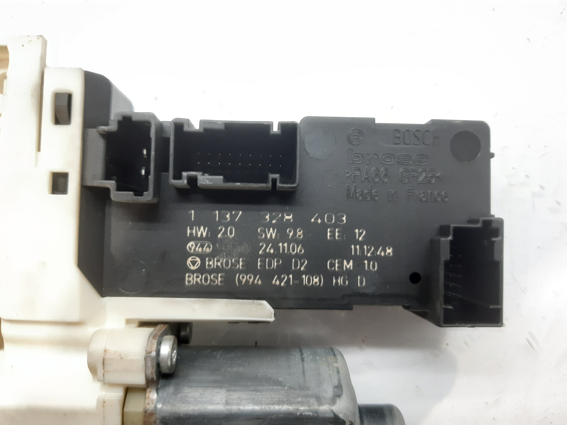 PEUGEOT 407 1 generation (2004-2010) Front Right Door Window Control Motor 9222Y9 20789398