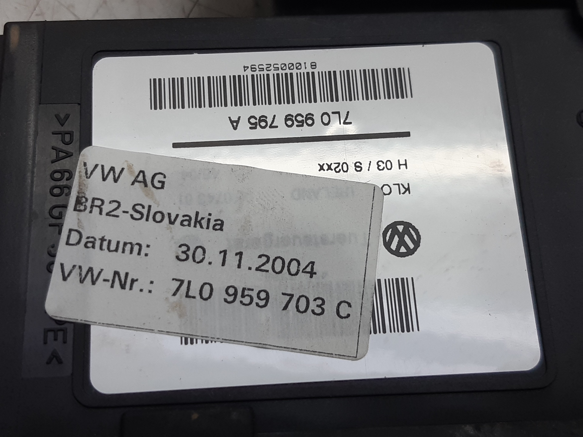 VOLKSWAGEN Touareg 1 generation (2002-2010) Galinių kairių durų stiklo pakelėjo varikliukas 7L0959795A 18748222