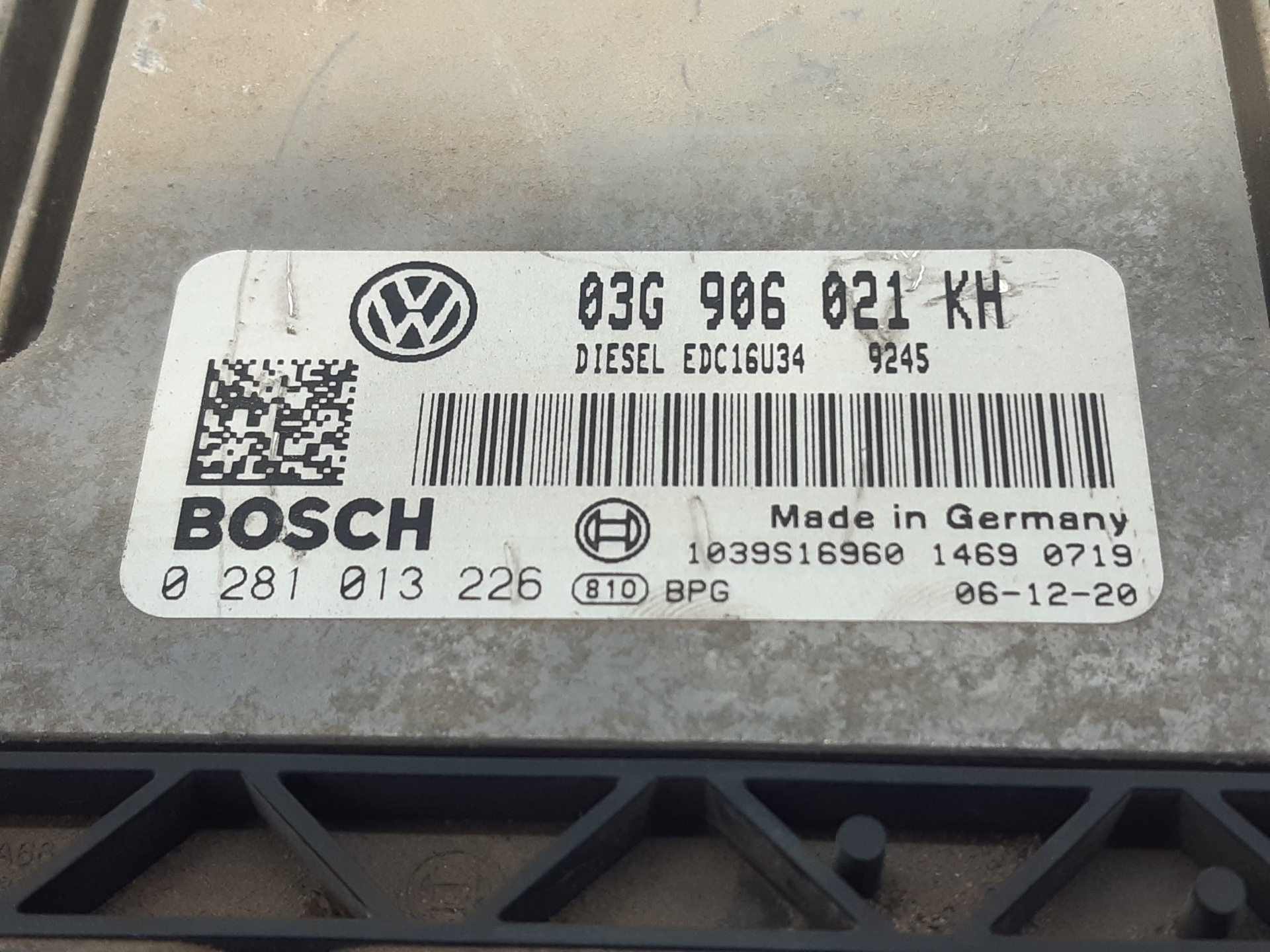 VOLKSWAGEN Jetta 5 generation (2005-2011) Motorkontrollenhet ECU 03G906021KH 24951393