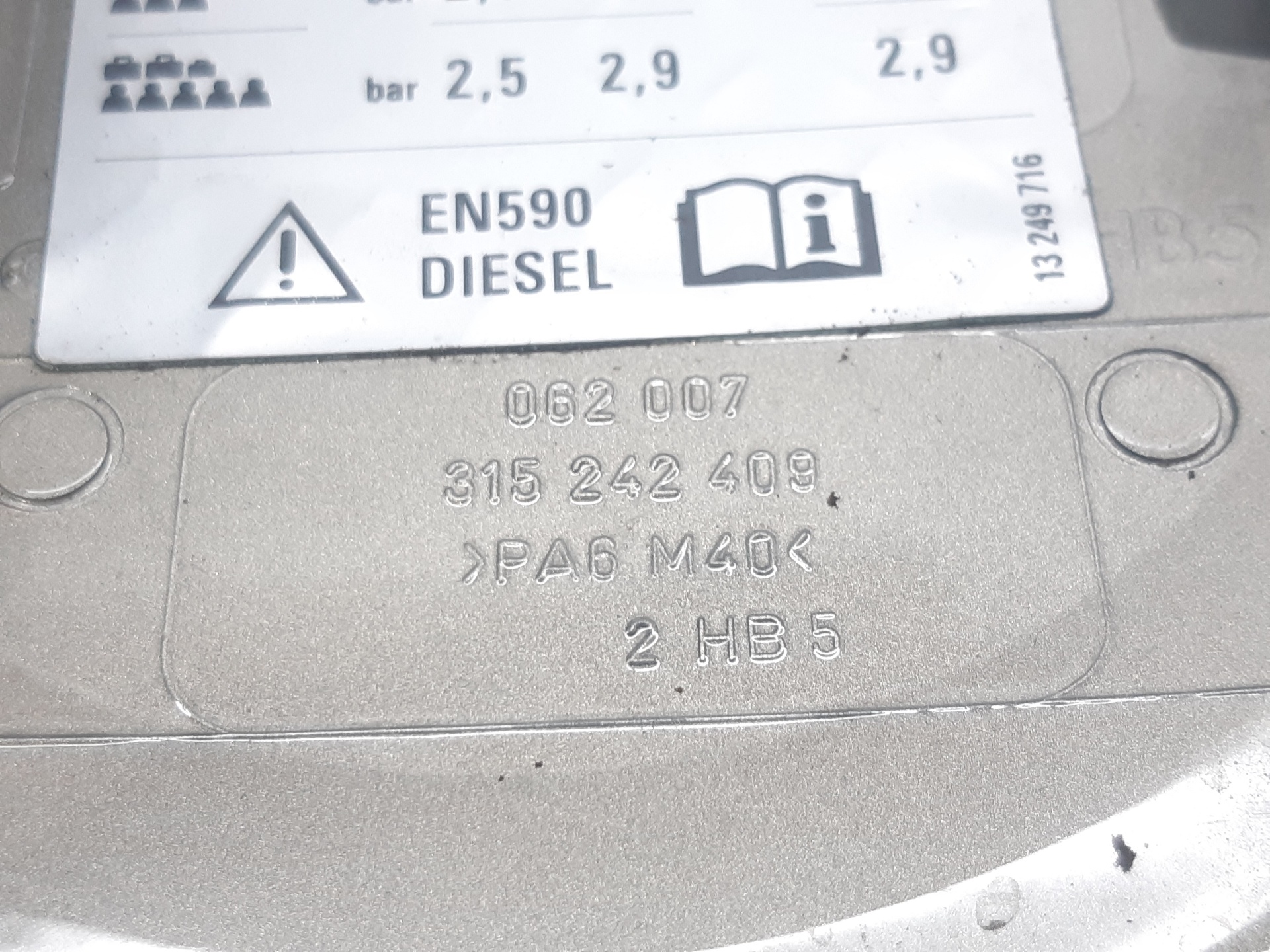 FIAT Astra J (2009-2020) Fuel tank cap 315242409 18766671