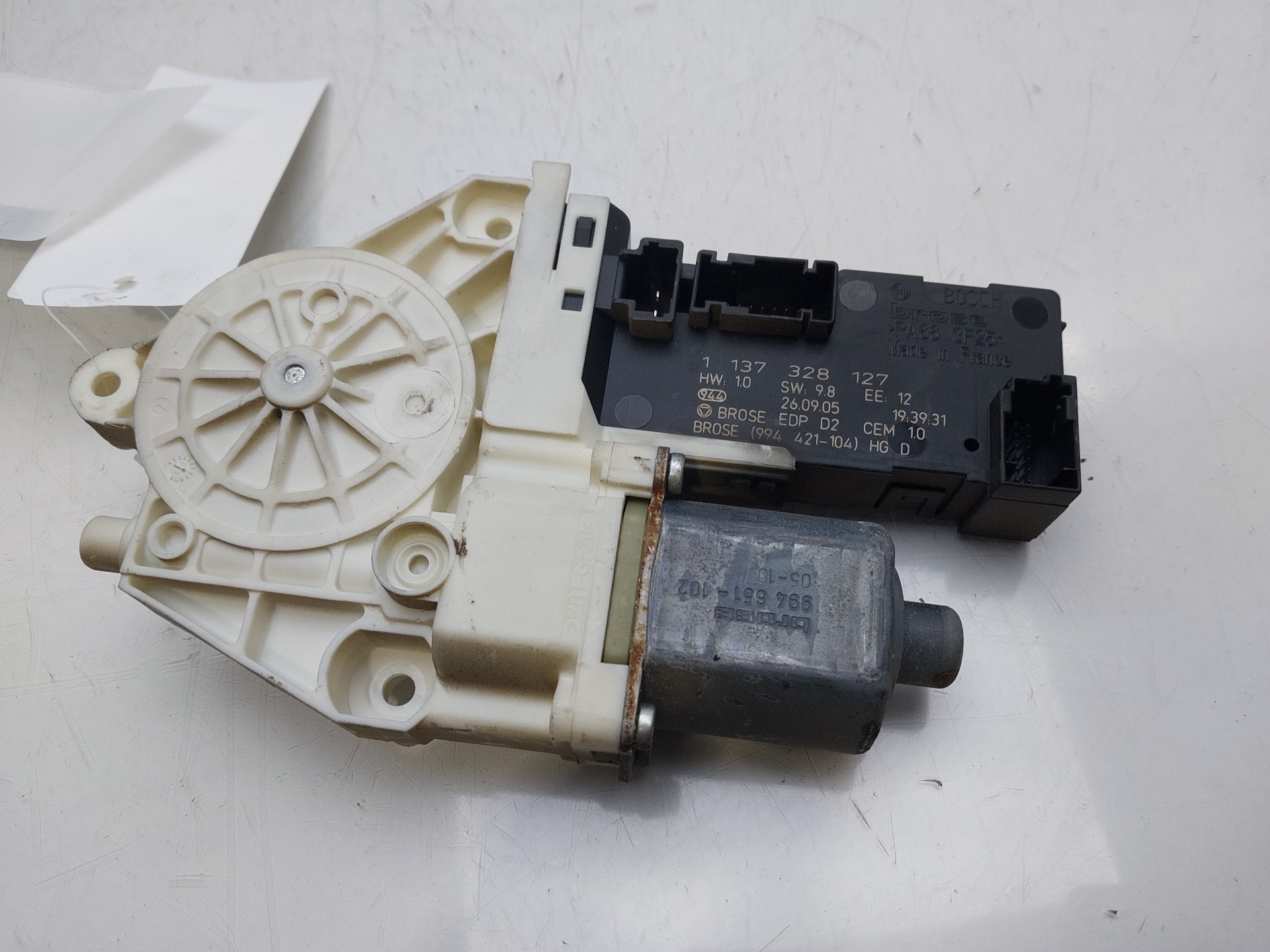 PEUGEOT 407 1 generation (2004-2010) Front Right Door Window Control Motor 9222Y9 21587822