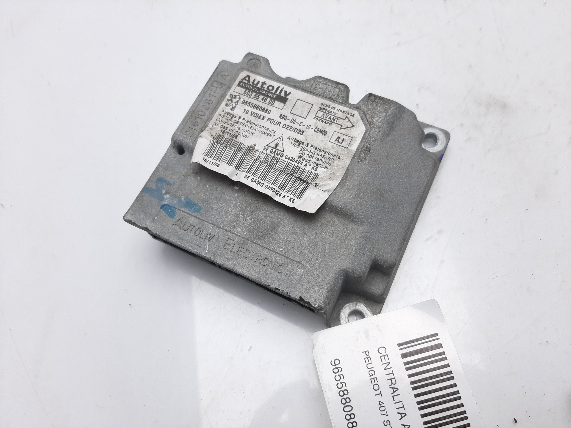 PEUGEOT 407 1 generation (2004-2010) SRS Control Unit 9655880880 22467622