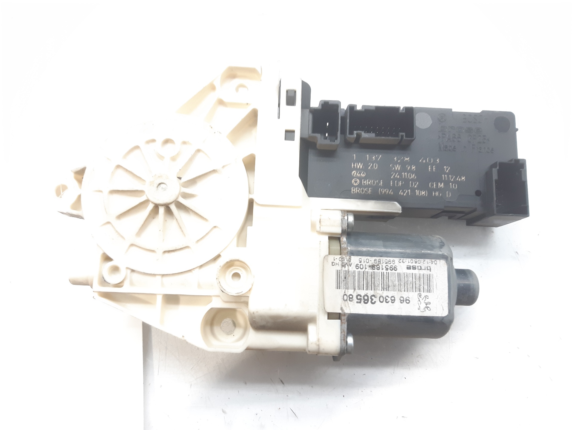 PEUGEOT 407 1 generation (2004-2010) Front Right Door Window Control Motor 9222Y9 20789398