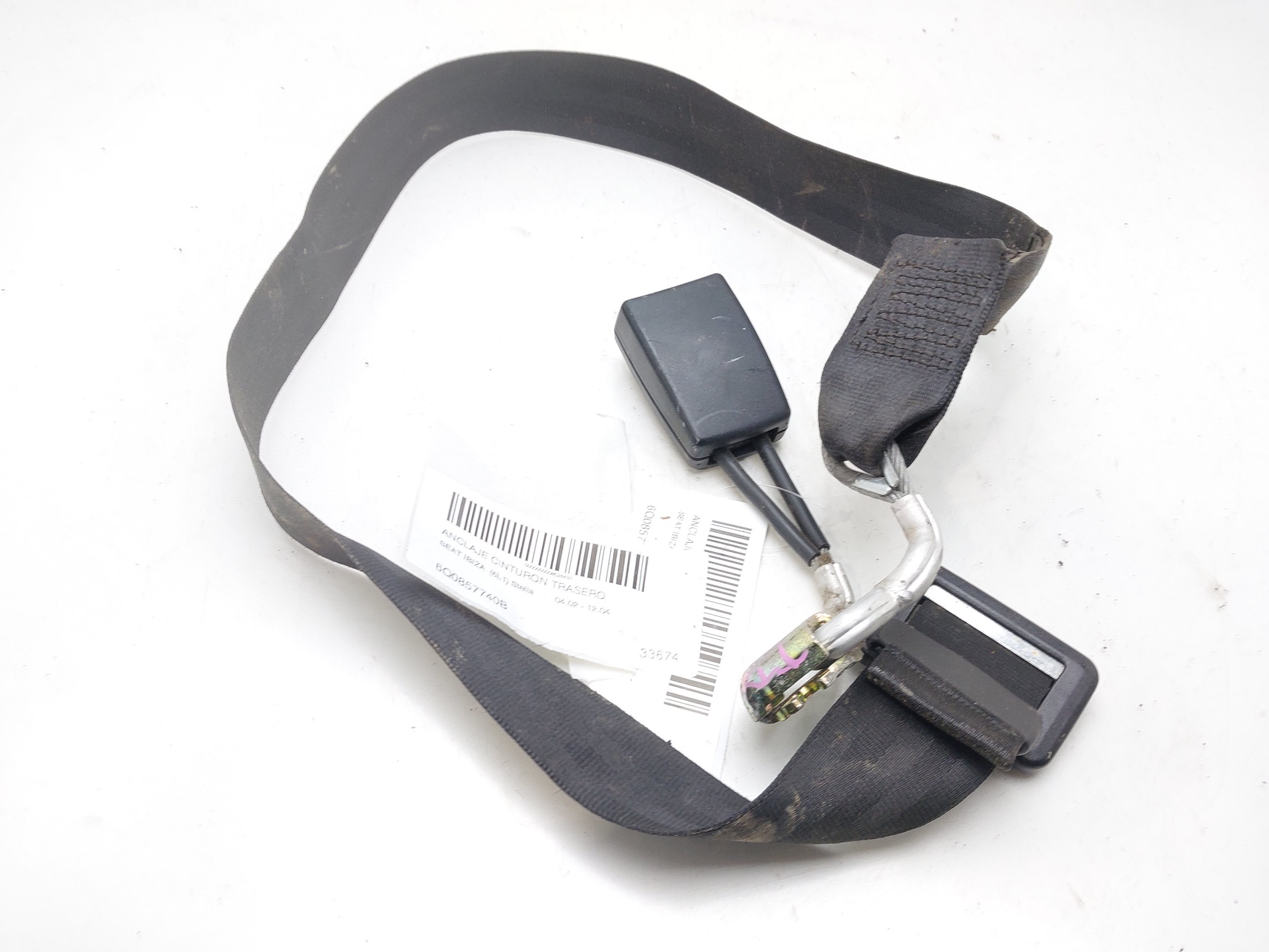 SEAT Cordoba 2 generation (1999-2009) Rear Left Seat Buckle 6Q0857740B 23069486